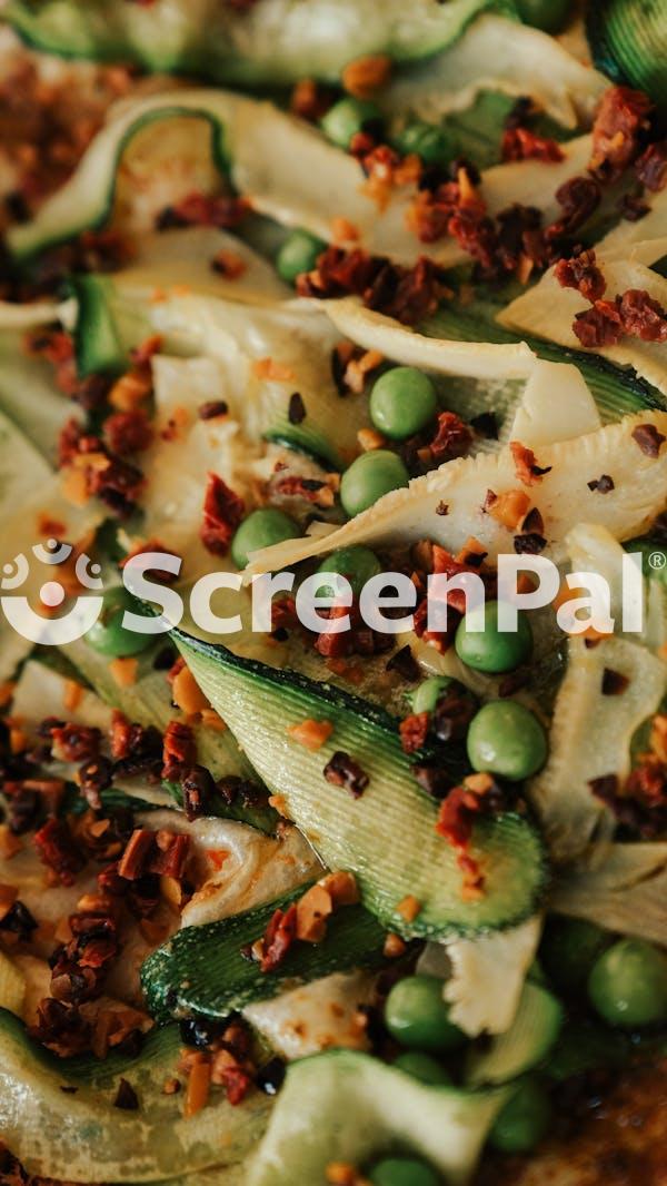 Delicious Gourmet Veggie Pizza With Peas