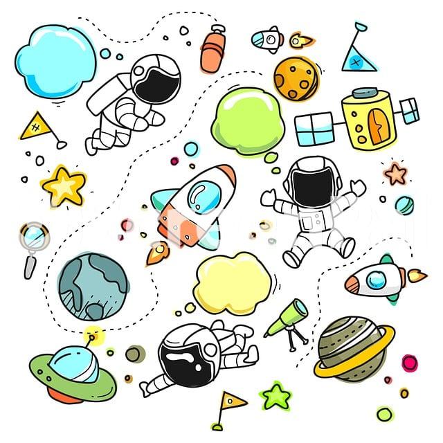 Sketch Cartoon Space Set